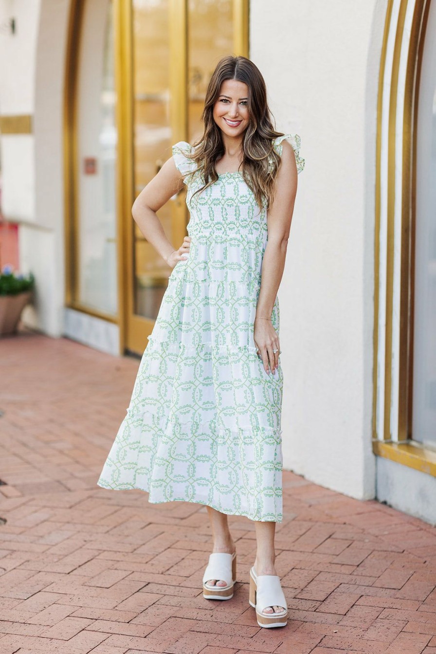 southern frock | Dresses | Southern Frock Elle Maxi Green Palm Print |  Poshmark